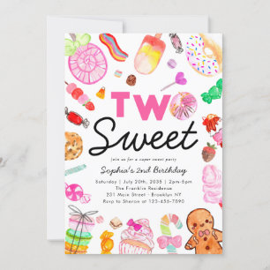Niedlichen zwei SWEET Candy Land Kids Candyland Ge Einladung
