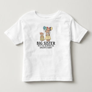 Niedlichen zwei Teddy Bears Big Sister/Daddy's Bab Kleinkind T-shirt