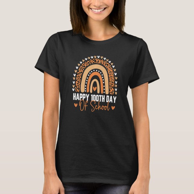 Niedlicher 100. Schullehrer Rainbow L T-Shirt (Vorderseite)