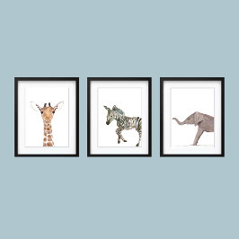 Niedlicher 12x18 Safari Jungle Tierwelt Kinderzimm Bilderwand Sets