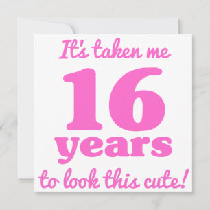 Niedlicher 16. Geburtstag für Frauen Karte