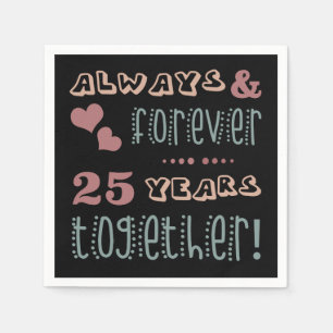 Niedlicher 25. Hochzeitstag Serviette