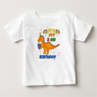 Niedlicher 2. Geburtstag Dinosaur Party T - Shirt 