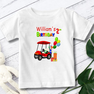 Niedlicher 2. Geburtstag Red Golf Cart Boy's Baby T-shirt