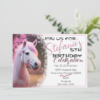 Niedlicher 3D-Spirit Pony 12 Geburtstagseinladung Einladung