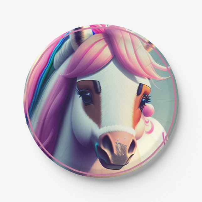 Niedlicher 3D-Spirit-Pony 2 Pappteller (Vorderseite)