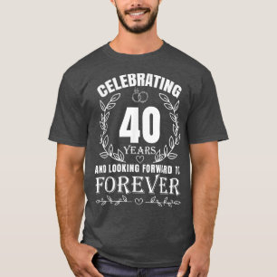 Niedlicher 40. Hochzeitstag für Paare Verheiratet T-Shirt