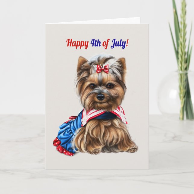 Niedlicher 4. Juli Schnauzer Welpe Einladung (Vorderseite)