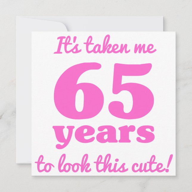 Niedlicher 65. Geburtstag für Frauen Karte (Vorderseite)