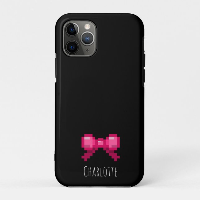 Niedlicher 8-Bit-Rosa-Bow-Krawatte-Multifunktionsl Case-Mate iPhone Hülle (Rückseite)