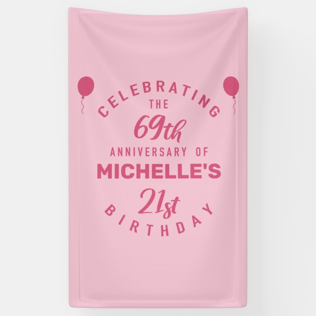 Niedlicher 90. Geburtstag Personalisiert Banner (Vertikal)