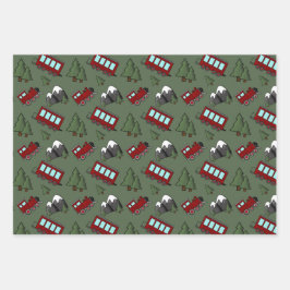 Niedlicher Abenteuerzug Geschenkpapier Set