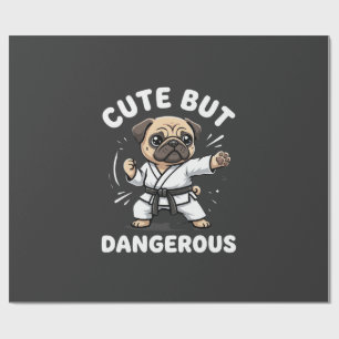 Niedlicher aber gefährlicher Pug-Hund Karate Geschenkpapier