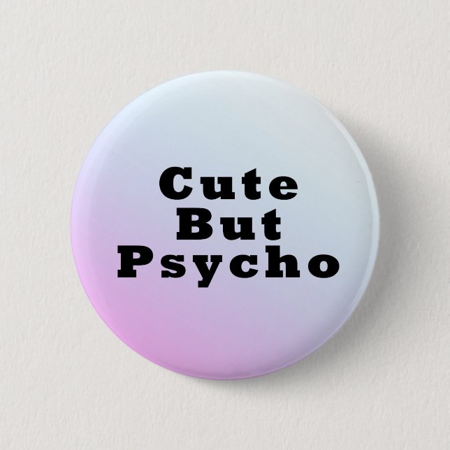 Niedlicher aber psychischer PastellGoth Knopf Button (Vorderseite)