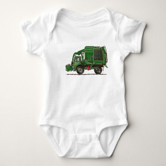 Niedlicher Abfall-LKW-Abfall-LKW Baby Strampler (Vorderseite)