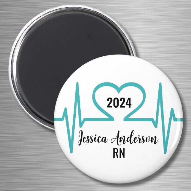 Niedlicher Abschluss Ärztin Krankenpflegerin Magnet (Cute Graduation Heart Beat Doctor Nurse Medical Magnet)