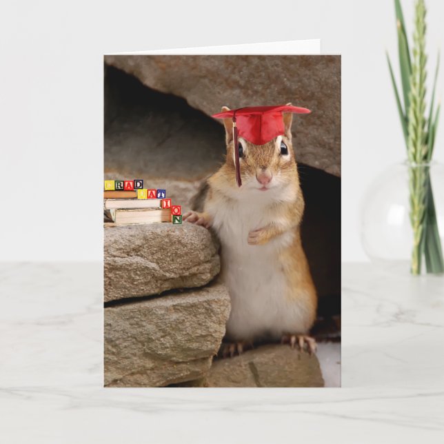 Niedlicher Abschluss Chipmunk-Grußkarte Karte (Vorderseite)