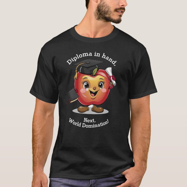 Niedlicher Abschluss Shirt Bearbeiten Namensschild (Vorderseite)