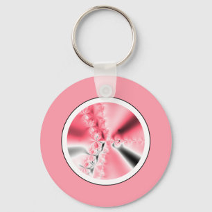 Niedlicher Abstrakter Girl Pink Fraktal Schlüssela Schlüsselanhänger