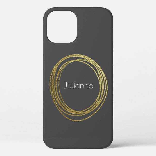 Niedlicher Abstrakter Glitzer Personalisiert Black Case-Mate iPhone Hülle (Rückseite)