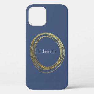 Niedlicher Abstrakter Glitzer Personalisiert Navy  Case-Mate iPhone Hülle