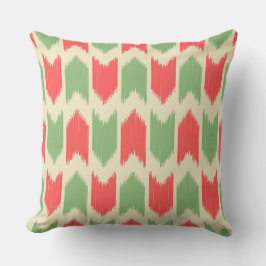 Niedlicher abstrakter Ikat-Look Retro-Farben rot u Kissen