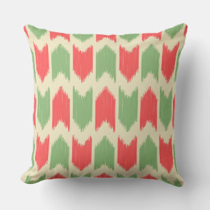 Niedlicher abstrakter Ikat-Look Retro-Farben rot u Kissen