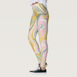 Niedlicher Abstrakter Marmorwirbel in erdfarbenem  Leggings<br><div class="desc">Whimsisches Marmormuster mit bunten Wirbel in Pastellrosa,  aquamarin und goldfarben.</div>