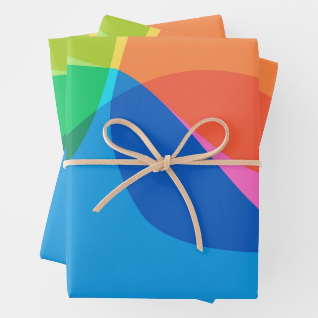 Niedlicher Abstrakter Regenbogen Geschenkpapier Set (Beispiel)