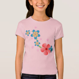 Niedlicher Abstrakter Schmetterling auf Rosa und B T-Shirt