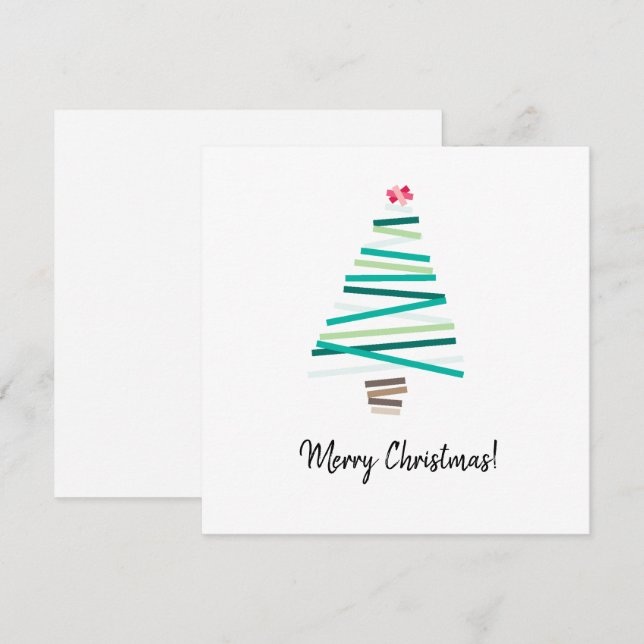 niedlicher abstrakter Weihnachtsbaum fröhlich Feiertagskarte (Vorne/Hinten)