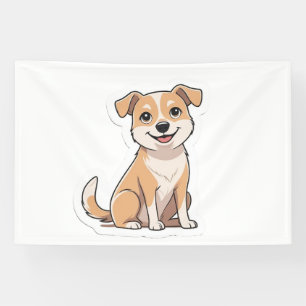 Niedlicher adorable Lächeln Stray Hund Banner