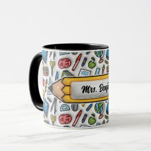 Niedlicher adorable Lehrer Name 3D aufgeblähtes Au Tasse