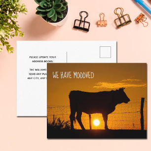 Niedlicher Adresswechsel in der Landwirtschaft Postkarte