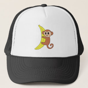 niedlicher Affe auf Banane Truckerkappe