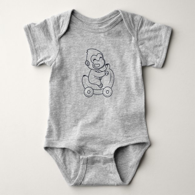 niedlicher Affe Baby Strampler (Vorderseite)