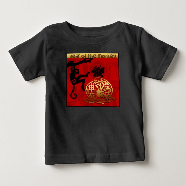 Niedlicher Affe Chinesisches Neujahr Zodiac Birthd Baby T-shirt (Vorderseite)
