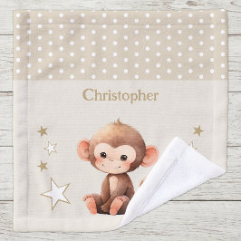 Niedlicher Affe geben Namen polka dots stars braun Waschlappen