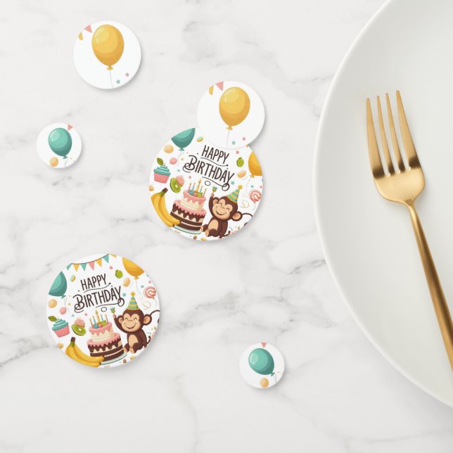Niedlicher Affe Happy Birthday Party Confetti Konfetti (Gruppe)