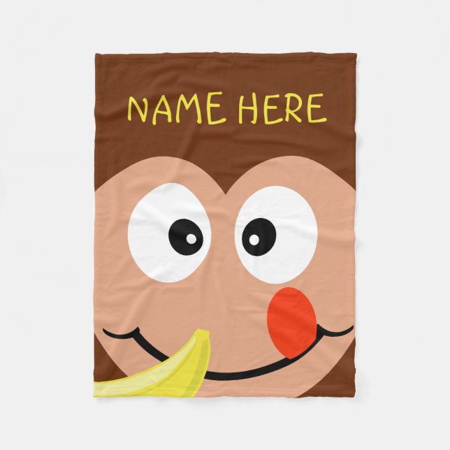 Niedlicher Affe Individuelle Name Kinder Zootiere Fleecedecke (Vorderseite)
