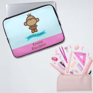 Niedlicher Affe-Individuelle Name Laptopschutzhülle