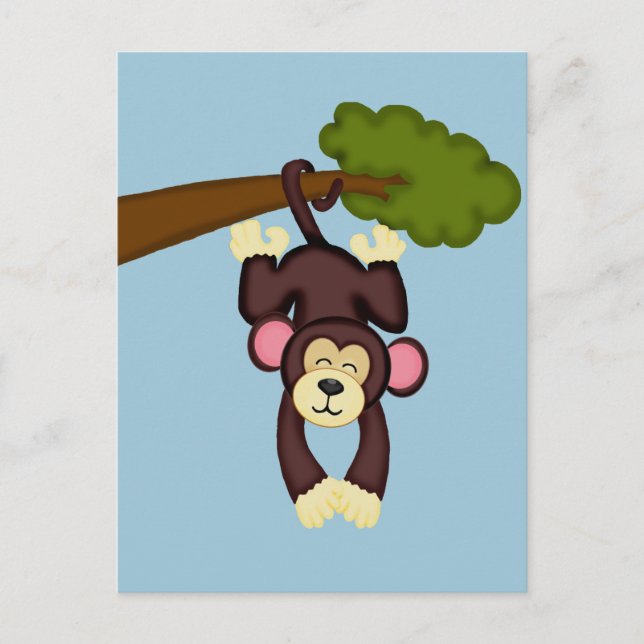 Niedlicher Affe Postkarte (Vorderseite)