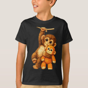 Niedlicher Affe Punch ausgestopfter Buddy Plüsch u T-Shirt