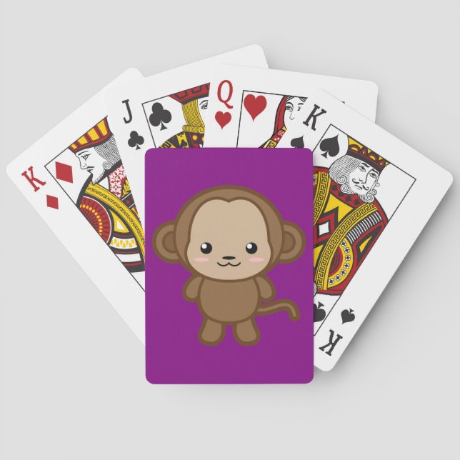 Niedlicher Affe Spielkarten (Rückseite)