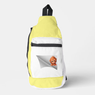 niedlicher Affe unter dem Pflaster Crossbody Bag