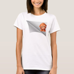 niedlicher Affe unter dem Pflaster T-Shirt