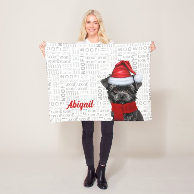 Niedlicher Affenpinscher Hund mit dem Namen Weihna Fleecedecke (Beispiel)