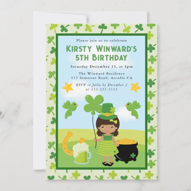 Niedlicher afrikanischer Kindergeburtstag St Patri Einladung (Vorderseite)