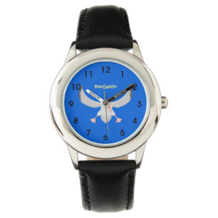 Niedlicher Albatross-Vogel mit Cartoon Armbanduhr