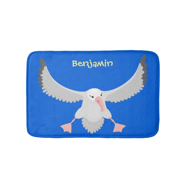 Niedlicher Albatross-Vogel mit Cartoon Badematte (Vorderseite)